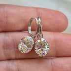 2.00 TCW Oval Cut Lab Grown Diamond Hoop Earring Eight Prong Unique Jewellery