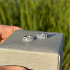 0.80 TCW Emerald Cut Moissanite Earring Gift For Her