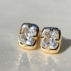 2.00 TCW Cushion Cut Moissanite Diamond Stud Earring Bezel Set Jewellery