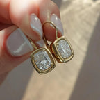 3.00 TCW Elongated Cushion Cut Lab Grown Diamond Leverback Drop Earrings Elegant Gift