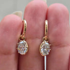 2.00 TCW Oval Cut Lab Grown Diamond Hoop Earring Eight Prong Unique Jewellery