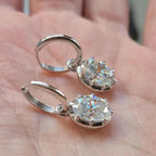 2.00 TCW Oval Cut Lab Grown Diamond Hoop Earring Eight Prong Unique Jewellery