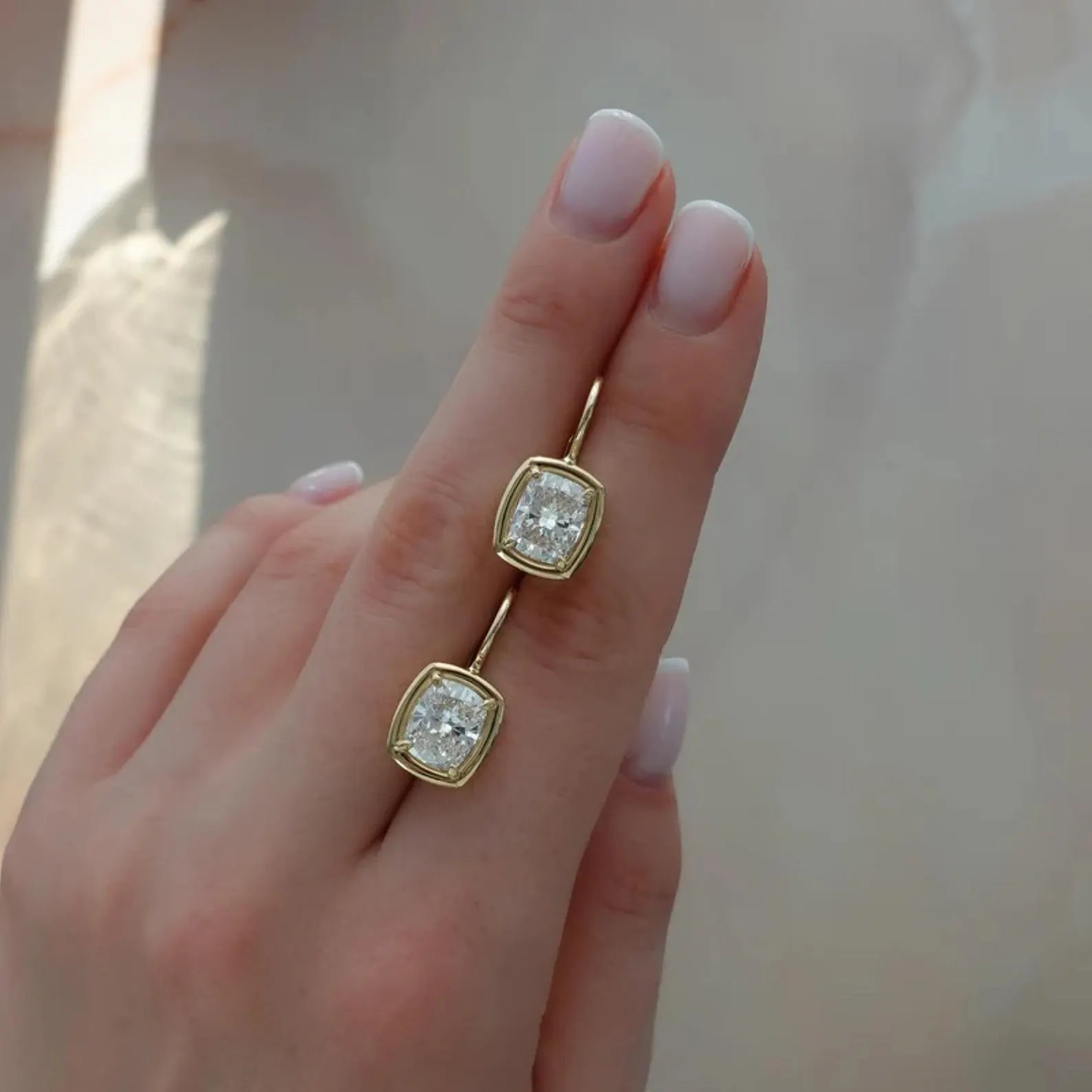 3.00 TCW Elongated Cushion Cut Lab Grown Diamond Leverback Drop Earrings Elegant Gift