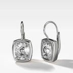 3.00 TCW Elongated Cushion Cut Lab Grown Diamond Leverback Drop Earrings Elegant Gift