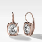 3.00 TCW Elongated Cushion Cut Lab Grown Diamond Leverback Drop Earrings Elegant Gift