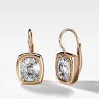 3.00 TCW Elongated Cushion Cut Lab Grown Diamond Leverback Drop Earrings Elegant Gift