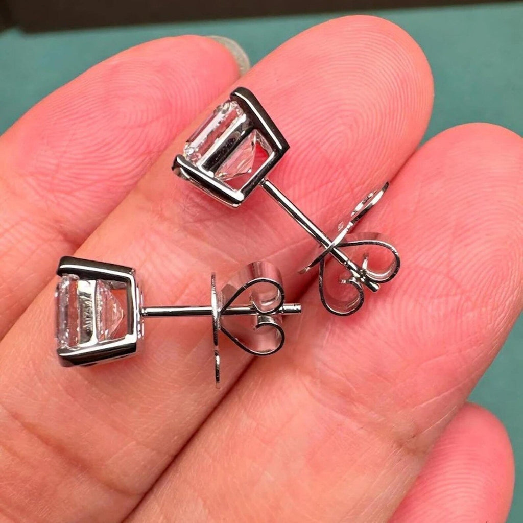 2.00 TCW Asscher Cut Lab Grown Diamond Stud Earring Dailywear Gift
