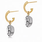 3.00 TCW Old Mine Cushion Cut Lab Grown Diamond Hoop Drop Earring Bezel and Prong Dailywear Jewellery