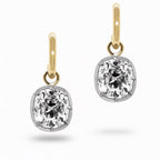 3.00 TCW Old Mine Cushion Cut Moissanite Diamond Hoop Drop Earring Bezel and Prong Dailywear Jewellery