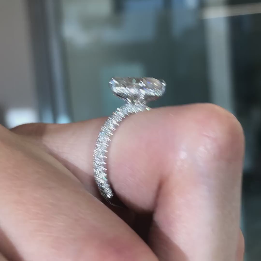Oval Lab Grown Diamond Ring Hidden Halo Oval Engagement Ring  Wedding Rings For Women Anniversary Ring Handmade Ring