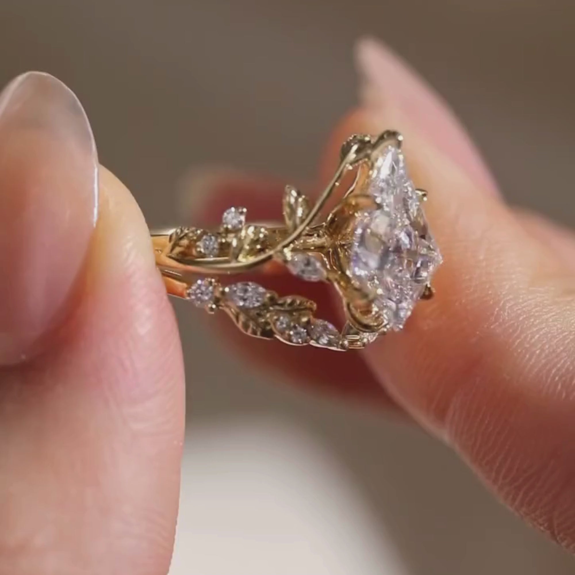 Artdeco Kite Moissanite Engagement Ring Set Vintage  Bridal Wedding Anniversary Set