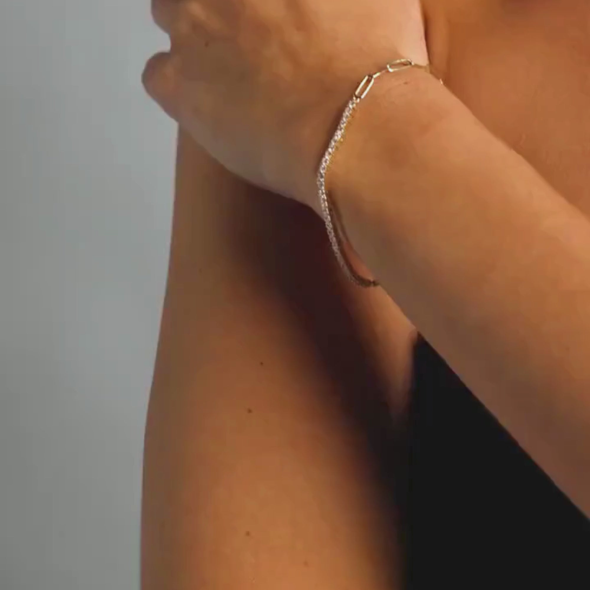 1.00 TCW Round Cut Lab-Grown Diamond Half-Link Bracelet