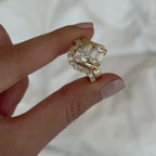 4.00 TCW Toi Et Moi Pear And Emerald Lab Grown Engagement Ring Set Art Deco Gold Wedding Ring Set Vintage Bridal Sets Anniversary Ring Set