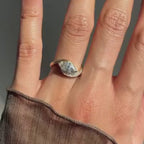 East West Marquise Moissanite Engagement Ring V Prong Wedding Ring