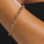 0.56 TCW Round Moissanite Diamond Gold Link Bracelet Minimalist Jewelry