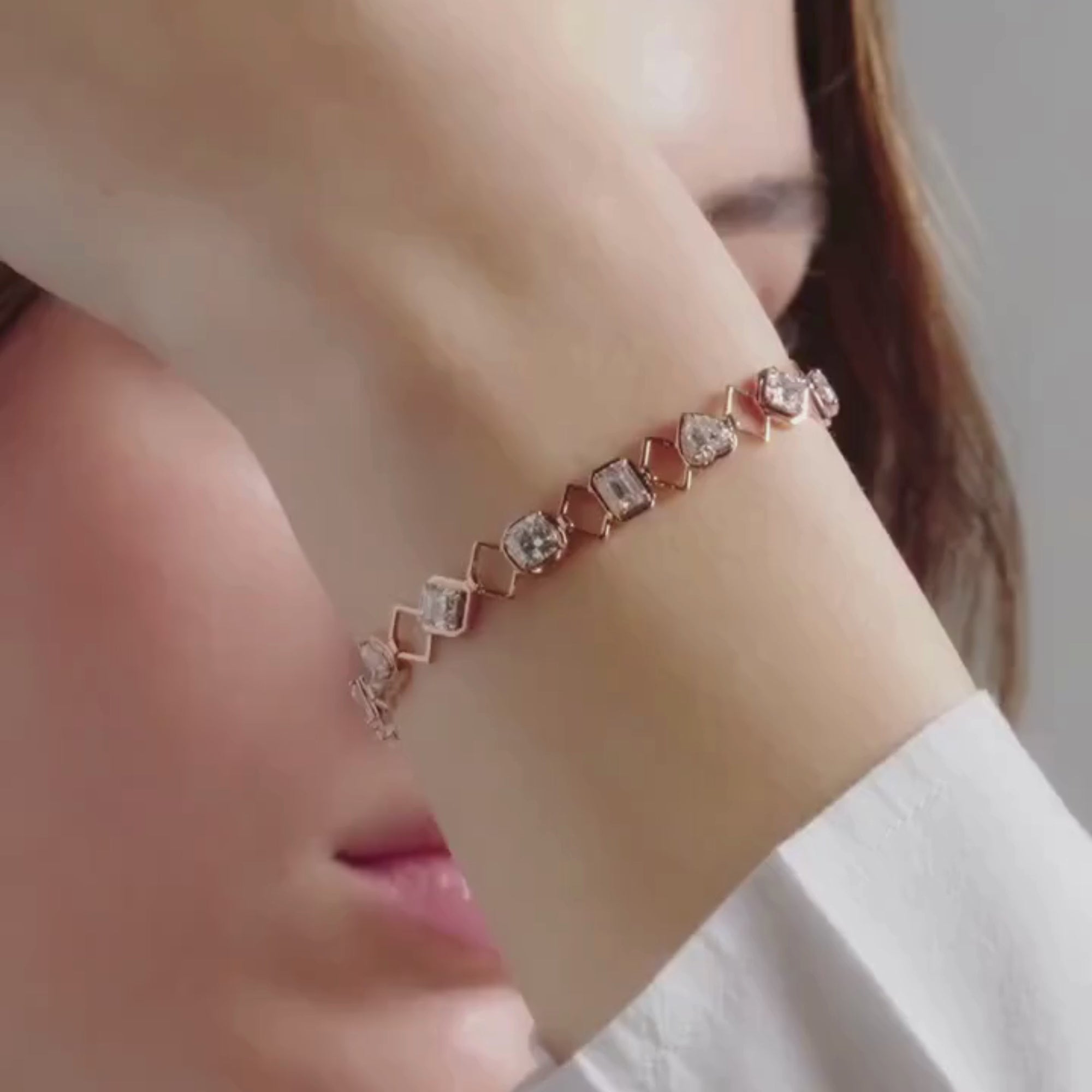 8.00 TCW Multi Stone Lab Diamond Tennis Bracelet Zig Zag Jewelry