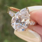 Old Mine Pear Cut Engagement Ring Pear Vintage Lab Grown Diamond Ring  Gold Wedding Ring Teardrop Ring Anniversary Rings For Women
