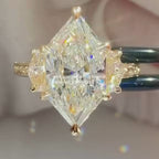 Dutch Marquise Three Stone Moissanite Engagement Ring