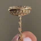 Marquise Cut Lab Grown Diamond Ring Unique Tulip Set Twisted Band Ring
