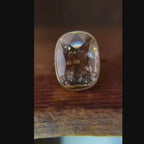 Old Mine Brown Elongated Cushion Engagement Ring Bezel Set Lab Grown Vintage Ring Wedding Ring Anniversary Ring