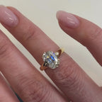 Old Mine  Elongated Cushion Antique Moissanite Engagement Ring Unique  Gold Wedding Ring