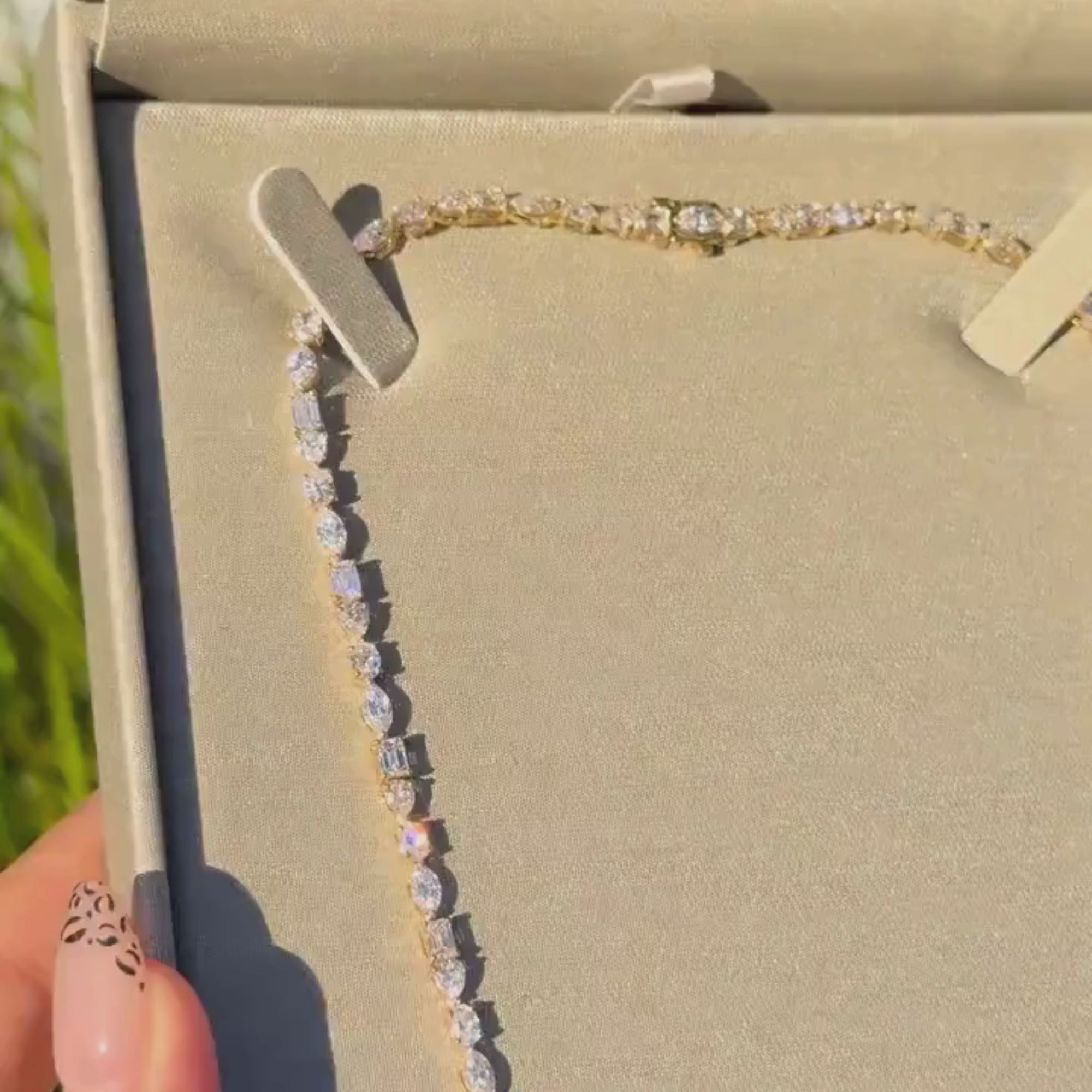 15.25 CT Luxury Moissanite Diamond Tennis Necklace Gold, Mixed Cut Statement Necklace, Bridal Jewelry, Anniversary Gift For Women