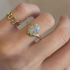 Oval Cut Lab Grown Engagement Ring Curve Band Solitaire Wedding Ring