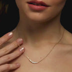 0.50 TCW Round Cut Moissanite Diamond Gold Necklace, Dainty Pendant Jewelry Gift