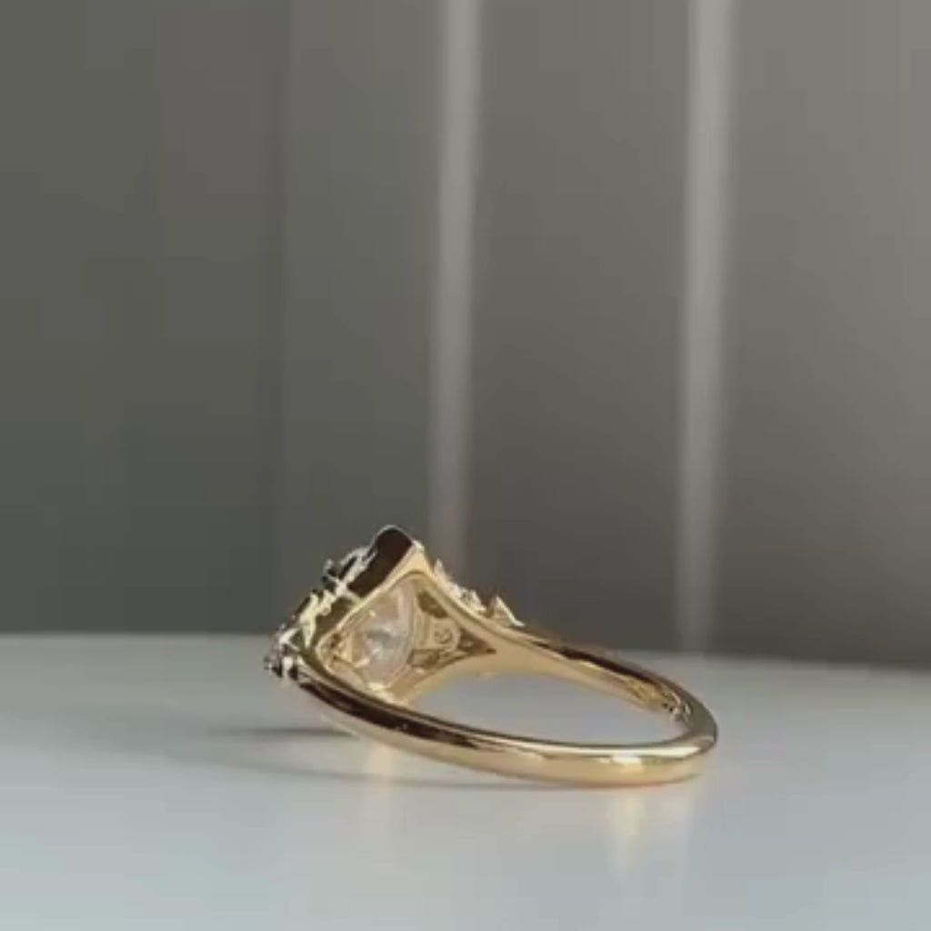 Oval Cut Moissanite Engagement Ring Vintage Inspired Wedding Ring