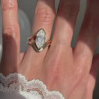 Marquise Lab Grown Engagement Ring Set Unique Style Wedding Bridal Set