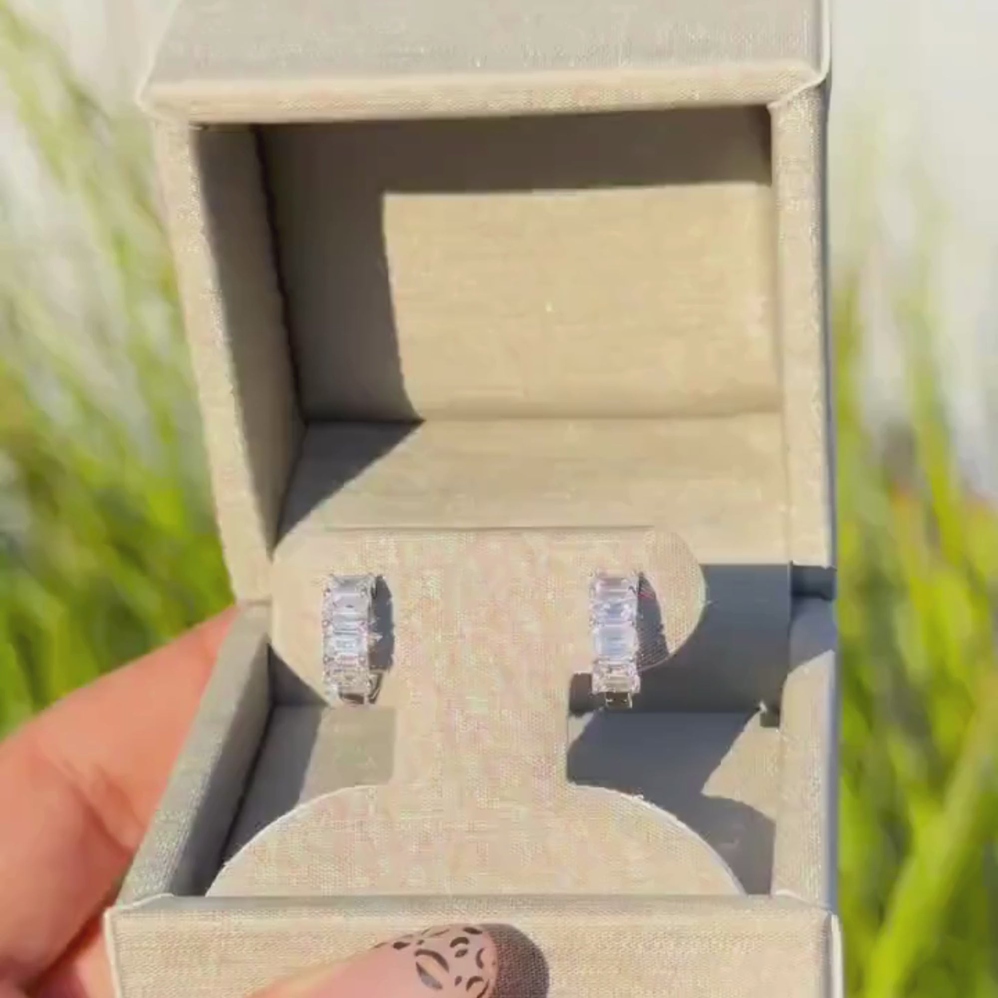 0.80 TCW Emerald Cut Lab Grown Earring Gift For Her