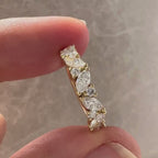 0.90 TCW Marquise And Round Cut Lab Grown Band Minimalist Wedding Band Gold Matching Band Stackable Band Anniversary Band For Her Promise Band
