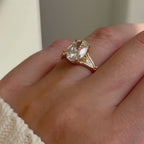 Oval Cut Moissanite Engagement Ring Solid Gold Solitaire Wedding Ring