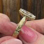 Antique Oval Lab Grown Art Deco Engagement Ring Gold Vintage Wedding Anniversary Ring