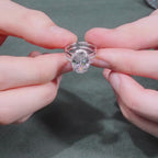 Oval Cut Lab Grown Engagement Ring Unique White Gold Wedding Ring