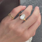 Emerald Cut Lab Grown Engagement Ring Unique Solitaire Gold Wedding Ring