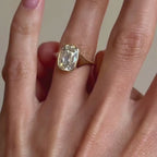 Bezel Set Old Mine Elongated Cushion Moissanite Engagement Rings Wedding Ring Antique Diamond Ring