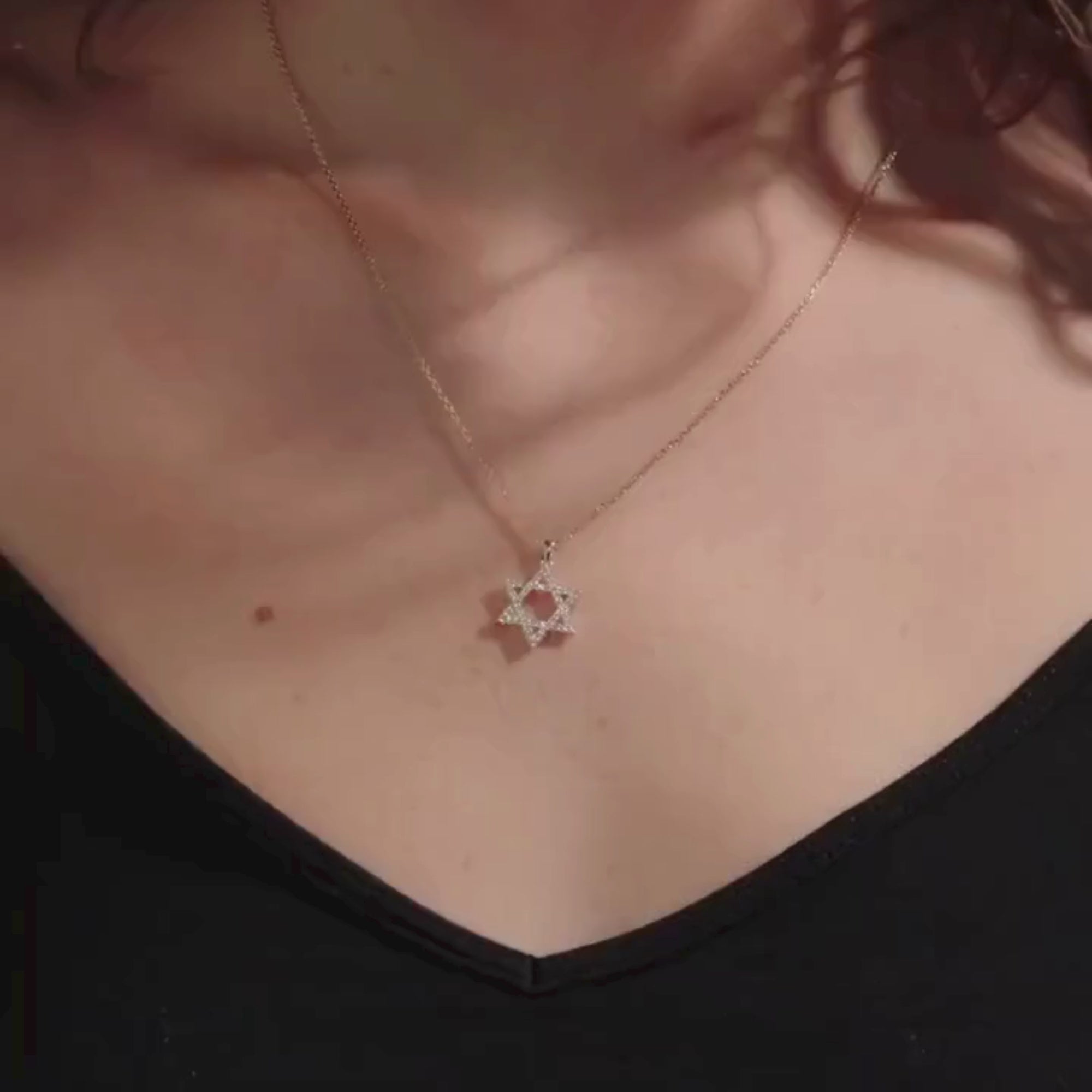 1.53 CT Solid Gold Star of David Necklace Lab Grown Diamond Pendant