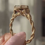 Oval Cut Lab Grown Diamond Ring Halo Set Twisted Band Ring