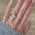 Old Mine Moissanite Elongated Cushion Cut Engagement Ring in Yellow Gold, Vintage-Inspired Solitaire Diamond Ring