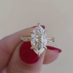 Marquise Cut Lab Grown Engagement Ring Wedding Rings For Women Anniversary Gift For Her Bridal Handmade Promise Ring