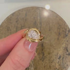 Pear Cut Lab grown Engagement Ring East West Solitaire Wedding Ring