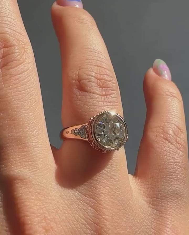 Bezel Set Round Moissanite Engagement Ring Orange Marquise Hidden Halo Wedding Ring Anniversary Rings For Women