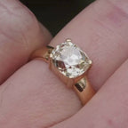 Old Mine Cushion Cut Moissanite Engagement Ring Solitaire Gold Wedding Ring