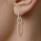 1.10 TCW Round Cut Lab Grown Diamond Drop Earrings Modern Link Dangles
