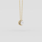 1.00 CT Oval Moissanite Diamond Gold Necklace, Solitaire Pendant Dainty Gift for Her